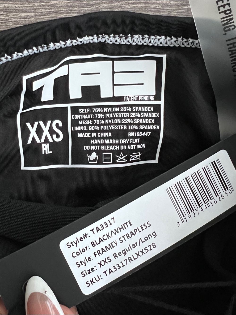 TA3 Framey Strapless One Piece Swimsuit XXS Black Compression Contour Sculpting - Picture 2 of 6